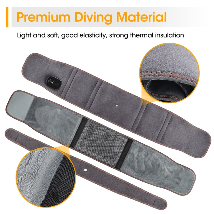 USB Charging Red Light Heating Massage Lumbar Belt Warming Waist Belt(Gray) Eurekaonline