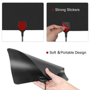 Ultra-thin Indoor HD Digital TV Antenna with 50 Miles Long Range Amplifier(Black) Eurekaonline