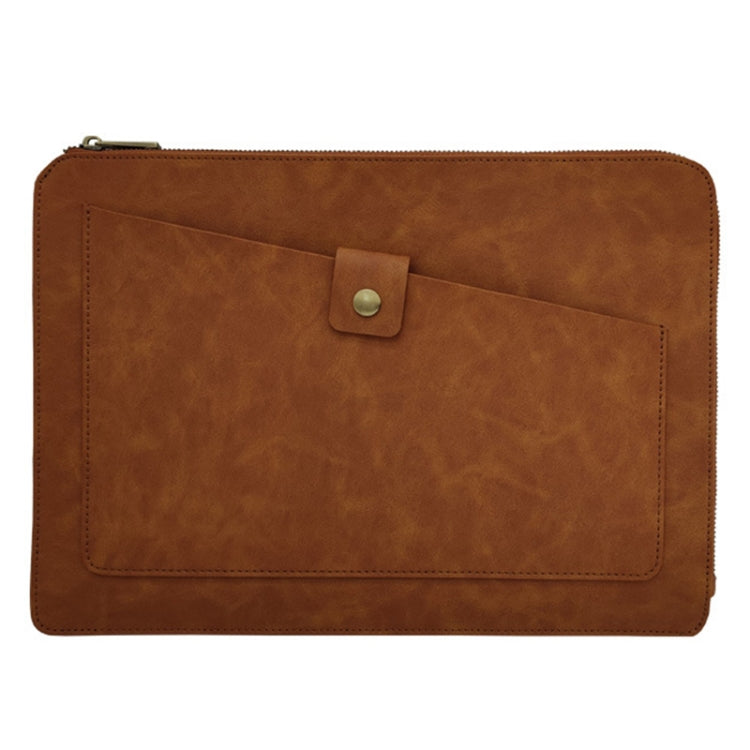Universal Genuine Leather Business Zipper Laptop Tablet Bag For 12 inch and Below(Brown) Eurekaonline