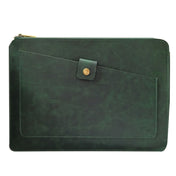 Universal Genuine Leather Business Zipper Laptop Tablet Bag For 12 inch and Below(Green) Eurekaonline