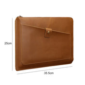 Universal Genuine Leather Business Zipper Laptop Tablet Bag For 15.4 inch and Below(Brown) Eurekaonline