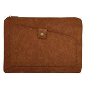 Universal Genuine Leather Business Zipper Laptop Tablet Bag For 15.4 inch and Below(Brown) Eurekaonline