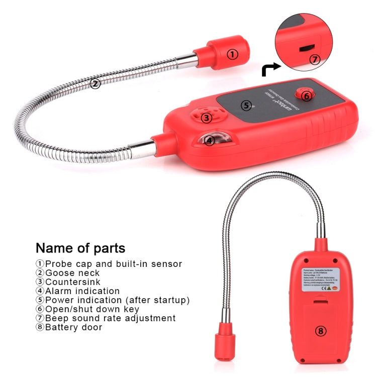 WINTACT WT8820 Combustible Gas Alarm Detector For Home Slight Gas Leakage Flammable Natural Gas Leak Detector Monitor Gas Analyzer Eurekaonline