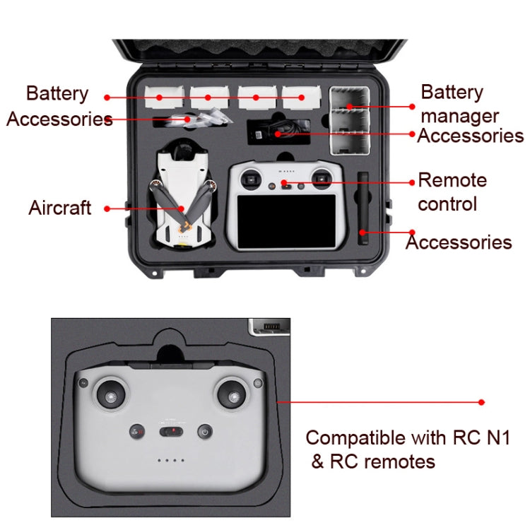 Waterproof Storage Box Carrying Protective Box for DJI Mini 3 Pro(Black) Eurekaonline