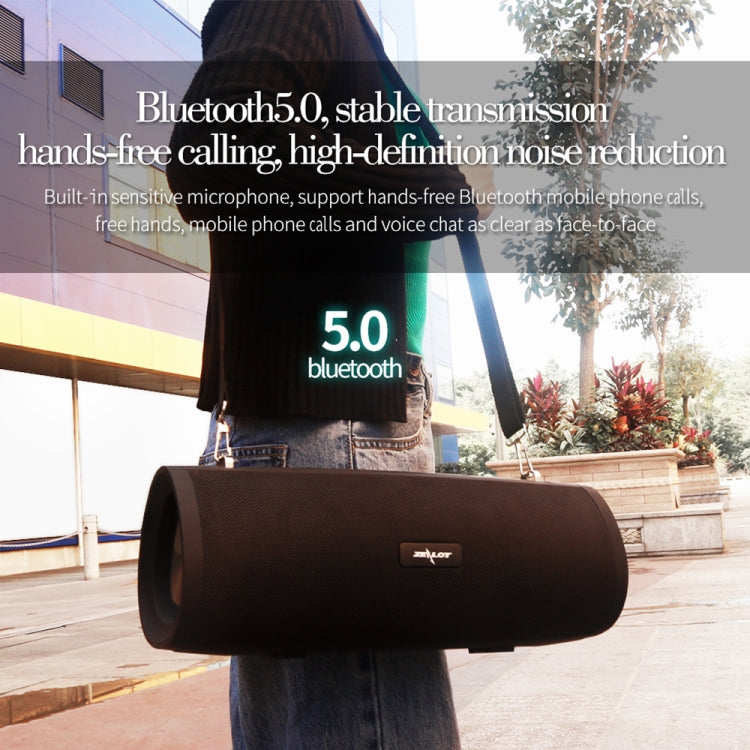 ZEALOT S39 Portable Subwoofer Wireless Bluetooth Speaker with Built-in Mic, Support Hands-Free Call & TF Card & AUX (Black) Eurekaonline