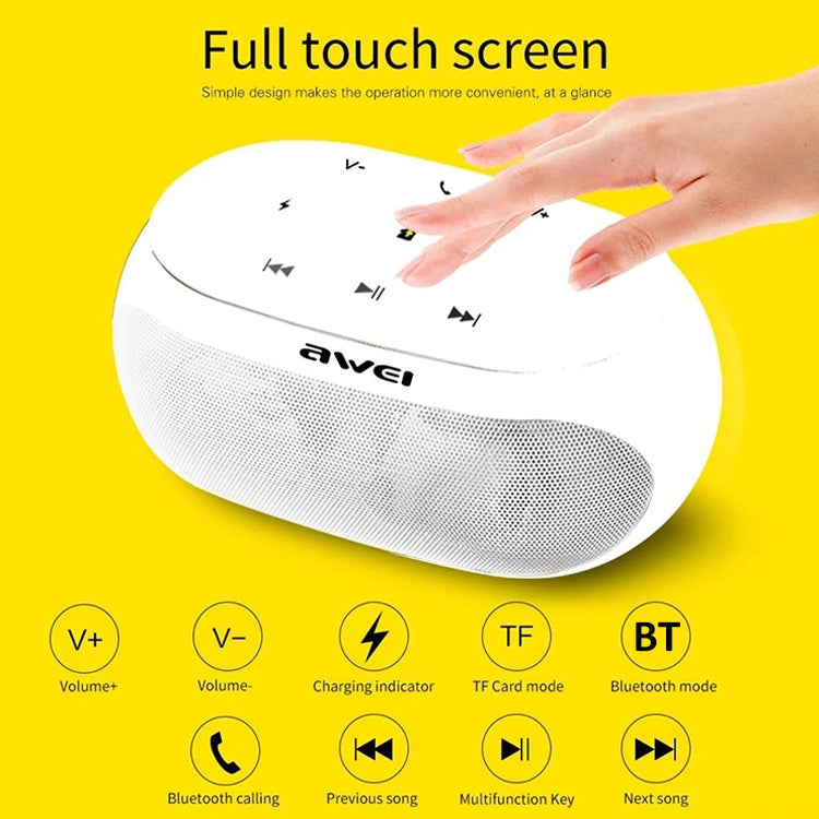 awei Y200 Wireless Bluetooth Speaker with Touch Buttons, Support Aux Line and TF Card(Yellow) Eurekaonline