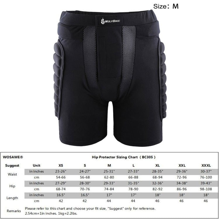WOLFBIKE Adult Skiing Skating Snowboarding Protective Gear Outdoor Sports Hip Padded Shorts, Size : M - Eurekaonline