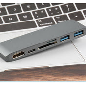 WS-15 6 in 1 Type-C to HDMI + USB 3.0 x 2 + SD + TF + PD HUB Converter - Eurekaonline