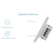 WS-EU-02 EWeLink APP & Touch Control 2A 2 Gangs Tempered Glass Panel Smart Wall Switch, AC 90V-250V, EU Plug - Eurekaonline