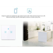 WS-EU-02 EWeLink APP & Touch Control 2A 2 Gangs Tempered Glass Panel Smart Wall Switch, AC 90V-250V, EU Plug - Eurekaonline