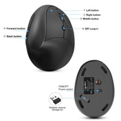 X10 2.4G Wireless Rechargeable Vertical Ergonomic Gaming Mouse(Black) - Eurekaonline