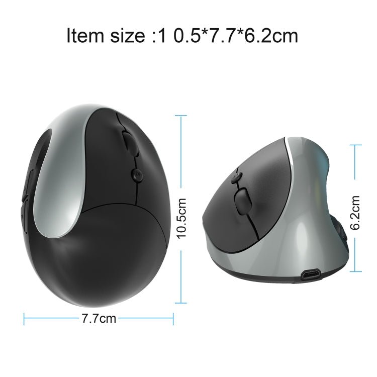 X10 2.4G Wireless Rechargeable Vertical Ergonomic Gaming Mouse(Grey) - Eurekaonline