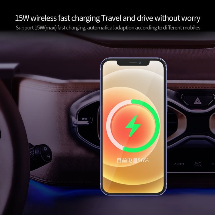 X16 Magsafe Car Air Outlet Vent Mount Clamp Holder 15W Fast Charging Qi Magnetic Wireless Charger(White) - Eurekaonline