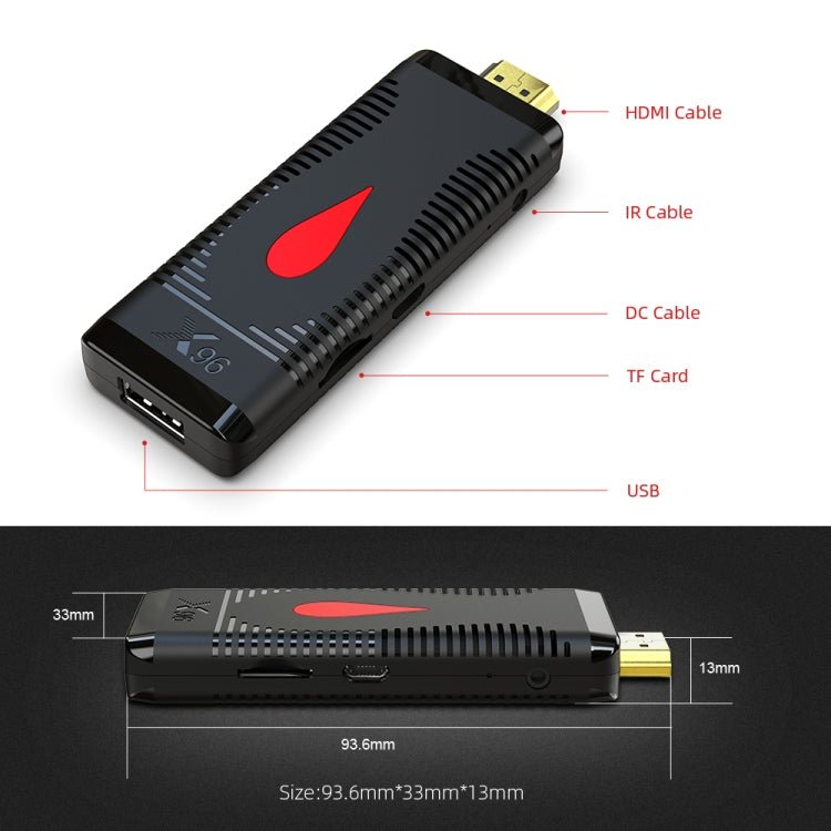 X96 S400 Android 10.0 Mini TV Stick, Allwinner H313 Quad Core ARM Cortex A53, 1GB + 8GB, Support WiFi, HDMI, TF Card, USB - Eurekaonline