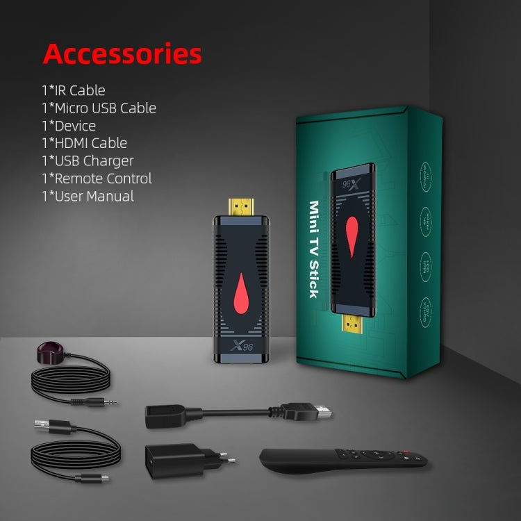 X96 S400 Android 10.0 Mini TV Stick, Allwinner H313 Quad Core ARM Cortex A53, 2GB + 16GB, Support WiFi, HDMI, TF Card, USB - Eurekaonline