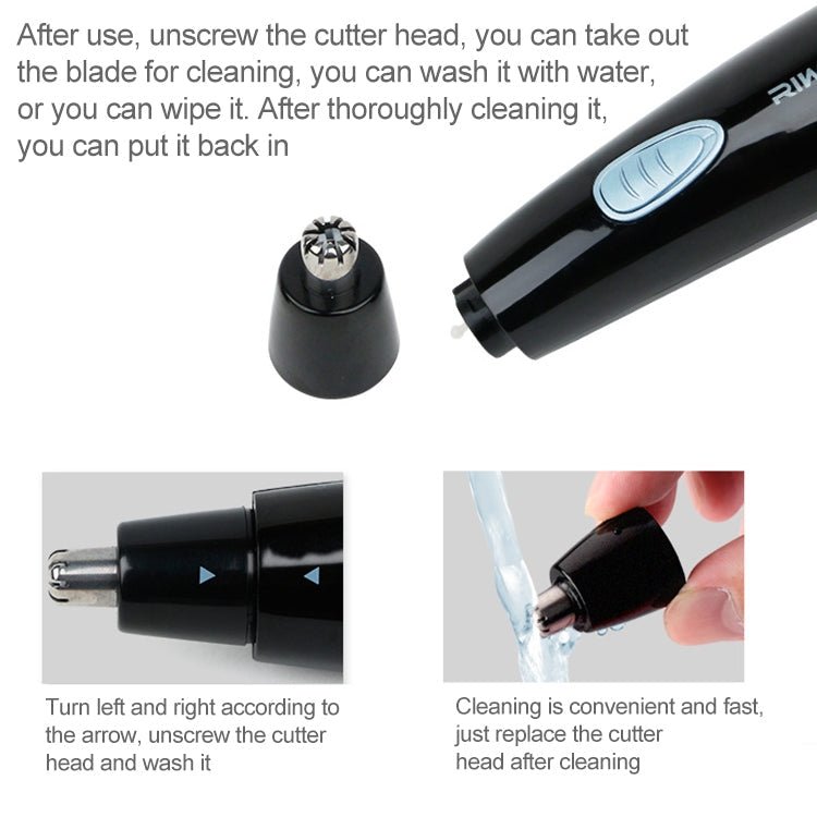 Xiaomi Youpin Riwa RA-555B Waterproof Rechargeable Eyebrow Trimming and Nose Hair Trimmer for Men - Eurekaonline
