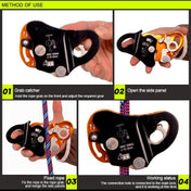XINDA EN567 Outdoor Rock Climbing Aerial Work Anti-fall Rope Gripper for 8-13mm Diameter Rope - Eurekaonline