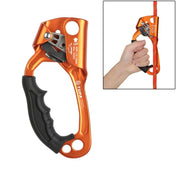 XINDA TP-8606 Outdoor Rock Climbing Aerial Work Anti-fall Handheld Rope Gripper for 8-12mm Diameter Rope left(Orange) - Eurekaonline
