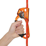 XINDA TP-8606 Outdoor Rock Climbing Aerial Work Anti-fall Handheld Rope Gripper for 8-12mm Diameter Rope left(Orange) - Eurekaonline