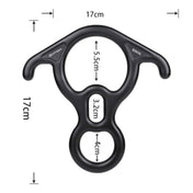 XINDA XD8602 Climbing Rescue Figure 8 Descender with Bent-ear Rappelling Gear Belay Device(Black) - Eurekaonline