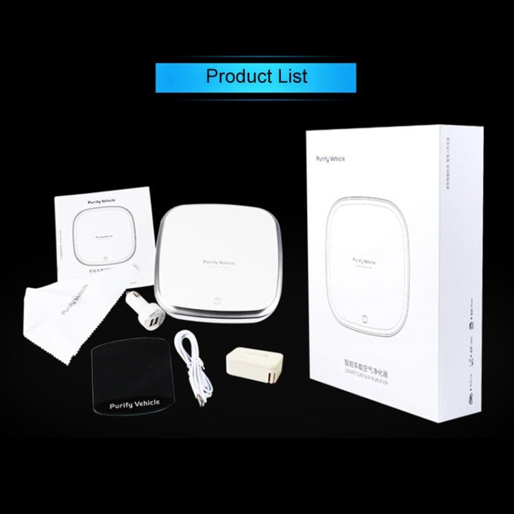 XJ-002 Car / Household Smart Touch Control Air Purifier Negative Ions Air Cleaner(Black) - Eurekaonline