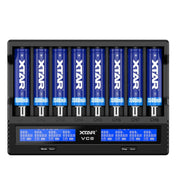 XTAR 8-Slot Battery Charger LCD Display Charger QC3.0 Type C Fast Charger for 21700 / 18650 Battery, Model: VC8 - Eurekaonline