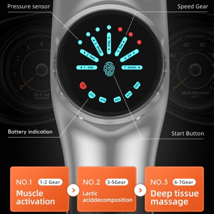 Y8-1 Fitness Massage Fascia Muscle Vibration Massager, Specification: Bright Gray(EU Plug) - Eurekaonline