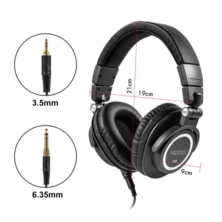 Yanmai D98 Professional Recording Monitor Headphone (Black) - Eurekaonline