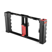 YELANGU PC02A Vlogging Live Broadcast Plastic Cage Video Rig Filmmaking Stabilizer Bracket for iPhone, Galaxy, Huawei, Xiaomi, HTC, LG, Google, and Other Smartphones(Black) - Eurekaonline