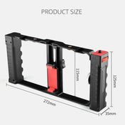 YELANGU PC02A Vlogging Live Broadcast Plastic Cage Video Rig Filmmaking Stabilizer Bracket for iPhone, Galaxy, Huawei, Xiaomi, HTC, LG, Google, and Other Smartphones(Black) - Eurekaonline