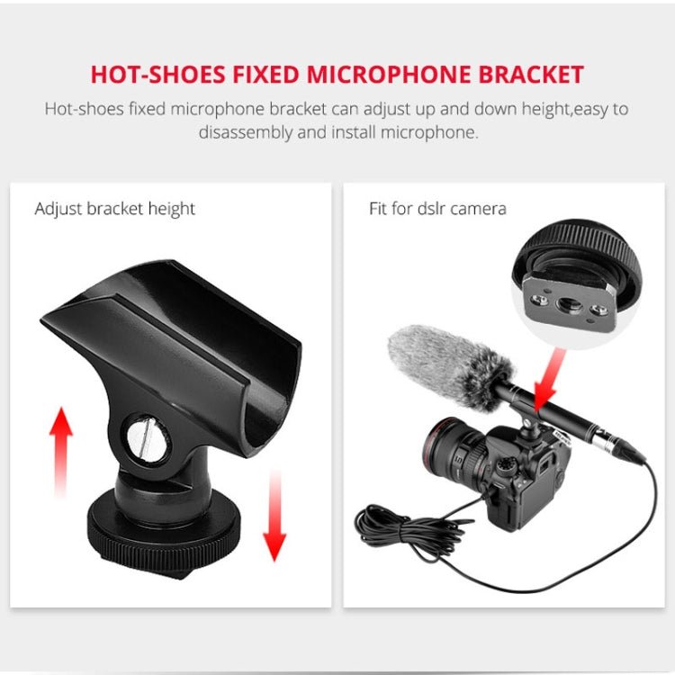 YELANGU YLG9933A MIC07 Professional Interview Condenser Video Shotgun Microphone with 6.5mm Audio Adapter & 3.5mm RXL Audio Cable(Black) - Eurekaonline