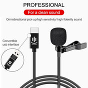 YICHUANG YC-LM10 USB-C / Type-C Intelligent Noise Reduction Condenser Lavalier Microphone, Cable Length: 1.5m - Eurekaonline