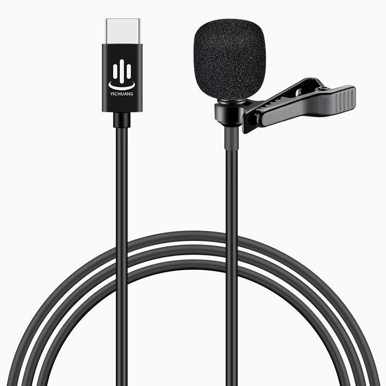  Type-C Intelligent Noise Reduction Condenser Lavalier Microphone, Cable Length: 1.5m - Eurekaonline