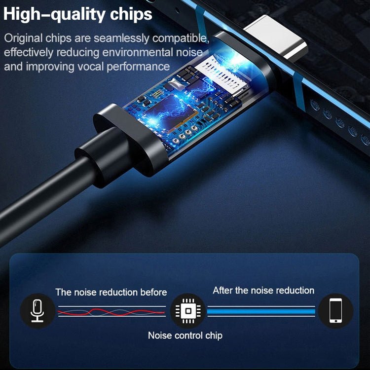 YICHUANG YC-LM10 USB-C / Type-C Intelligent Noise Reduction Condenser Lavalier Microphone, Cable Length: 1.5m - Eurekaonline