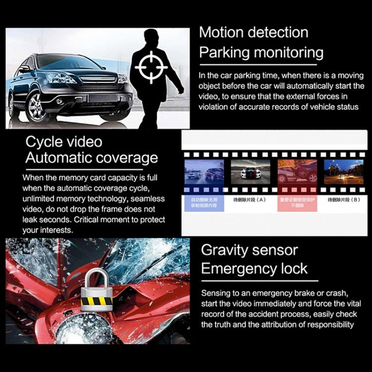 Z30 WiFi Dual-lens HD 2160P Non-light Night Vision 360-degree Panoramic Driving Recorder, Standard Version - Eurekaonline