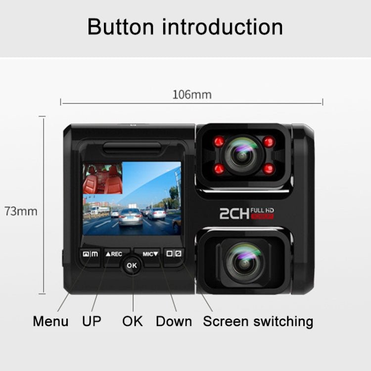 Z30 WiFi Dual-lens HD 2160P Non-light Night Vision 360-degree Panoramic Driving Recorder, Standard Version - Eurekaonline