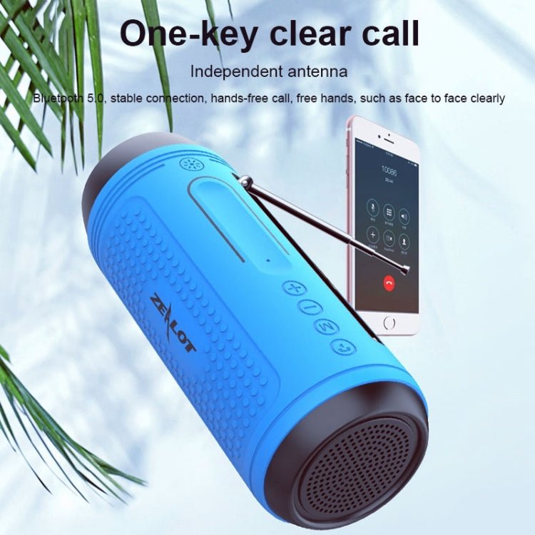 ZEALOT A1 Multifunctional Bass Wireless Bluetooth Speaker, Built-in Microphone, Support Bluetooth Call & AUX & TF Card & LED Lights (Mint Green) - Eurekaonline