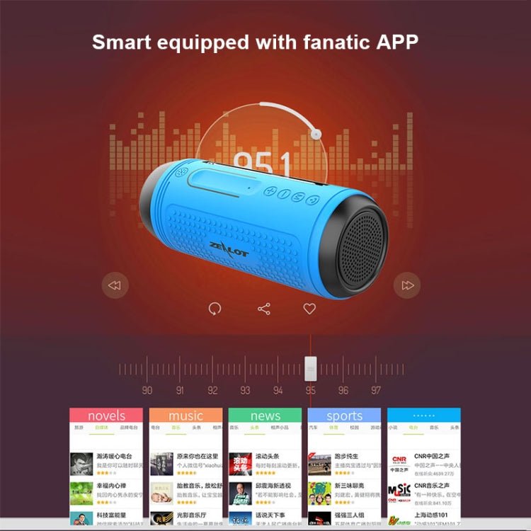 ZEALOT A1 Multifunctional Bass Wireless Bluetooth Speaker, Built-in Microphone, Support Bluetooth Call & AUX & TF Card & LED Lights (Mint Green) - Eurekaonline