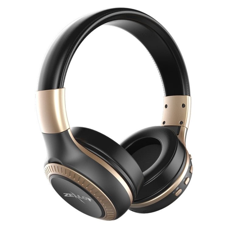 Zealot B19 Folding Headband Bluetooth Stereo Music Headset with Display for iPhone, Galaxy, Huawei, Xiaomi, LG, HTC and Other Smart Phones(Gold) - Eurekaonline