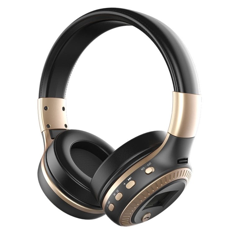 Zealot B19 Folding Headband Bluetooth Stereo Music Headset with Display for iPhone, Galaxy, Huawei, Xiaomi, LG, HTC and Other Smart Phones(Gold) - Eurekaonline