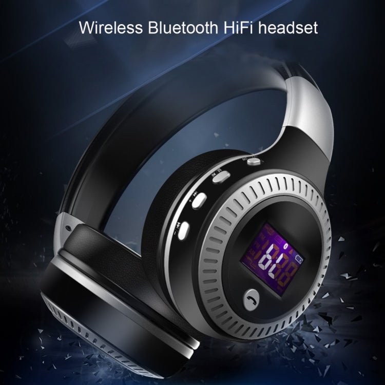Zealot B19 Folding Headband Bluetooth Stereo Music Headset with Display for iPhone, Galaxy, Huawei, Xiaomi, LG, HTC and Other Smart Phones(Grey) - Eurekaonline