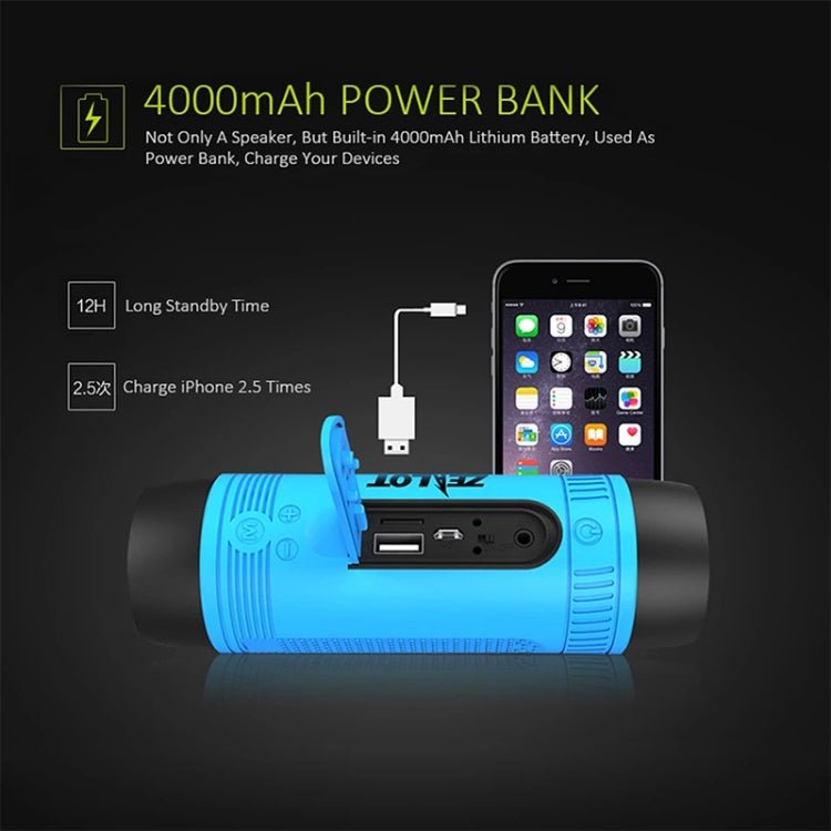 ZEALOT S1 Bluetooth 4.0 Wireless Wired Stereo Speaker Subwoofer Audio Receiver with 4000mAh Battery, Support 32GB Card, For iPhone, Galaxy, Sony, Lenovo, HTC, Huawei, Google, LG, Xiaomi, other Smartphones(Coffee) - Eurekaonline
