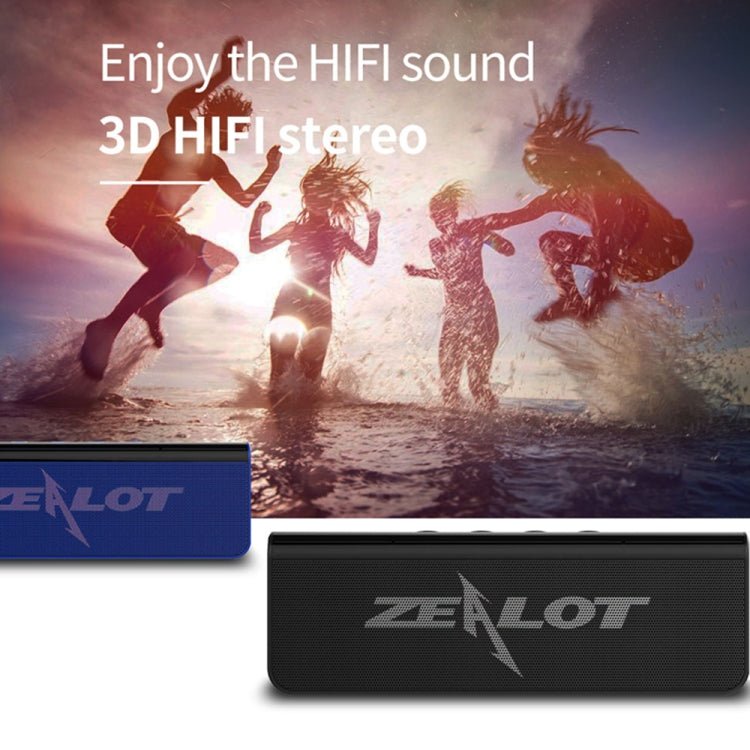 ZEALOT S31 10W 3D HiFi Stereo Wireless Bluetooth Speaker, Support Hands-free / USB / AUX / TF Card(Black) - Eurekaonline