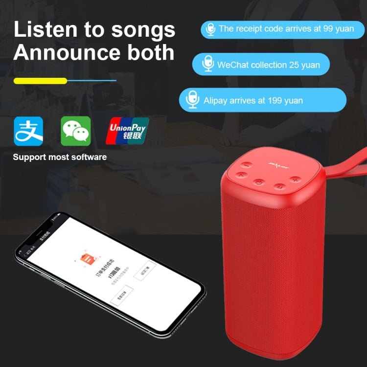 ZEALOT S35 Portable Heavy Bass Stereo Wireless Bluetooth Speaker with Built-in Mic, Support Hands-Free Call & TF Card & AUX (Blue) - Eurekaonline
