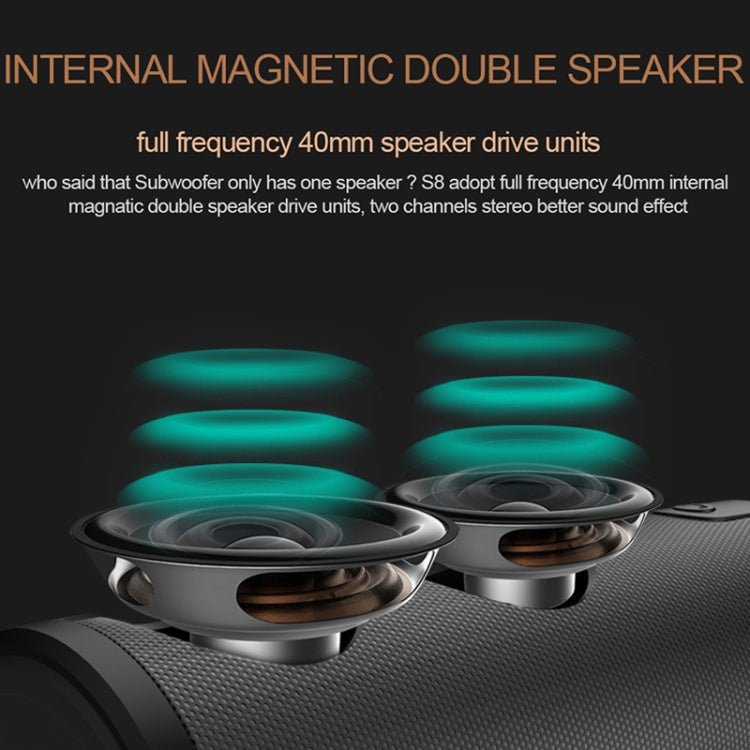 ZEALOT S8 3D Stereo Bluetooth Speaker Wireless Subwoofer Column Portable Touch Control AUX TF Card Playback Handsfree with Mic - Eurekaonline