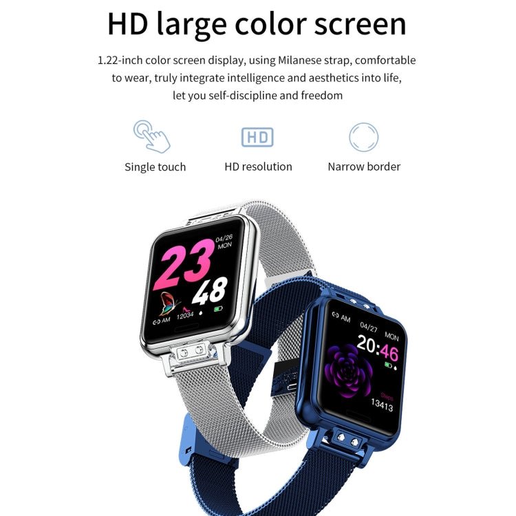 ZL13 1.22 inch Color Screen IP67 Waterproof Smart Watch, Support Sleep Monitor / Heart Rate Monitor / Menstrual Cycle Reminder, Style: Red Leather Strap - Eurekaonline