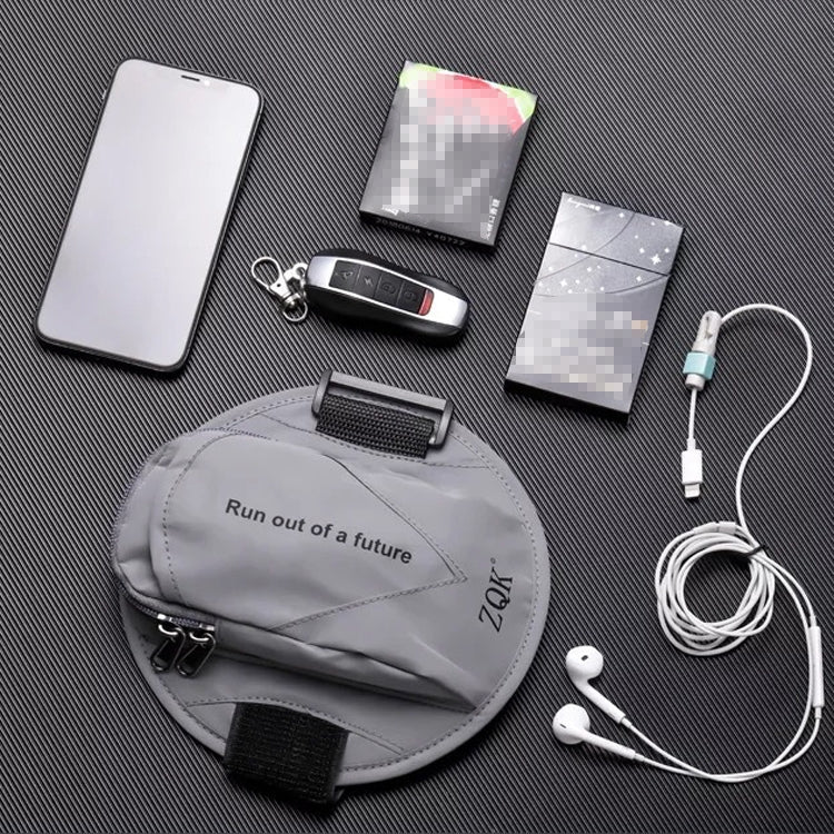 ZQK Sports Reflective Arm Bag Night Running Mobile Phone Arm Bag Is Suitable For Mobile Phones Under 6 Inches(Black) - Eurekaonline