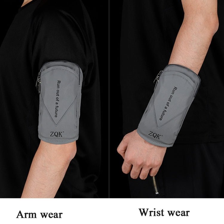 ZQK Sports Reflective Arm Bag Night Running Mobile Phone Arm Bag Is Suitable For Mobile Phones Under 6 Inches(Navy Blue) - Eurekaonline