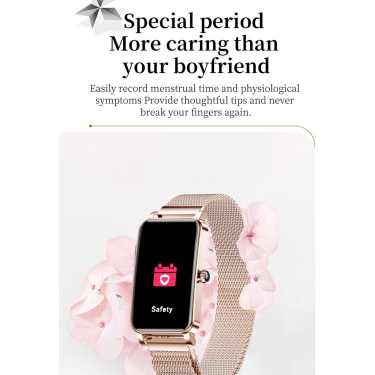 ZX19 1.45 inch HD Screen Bluetooth 5.0 IP68 Waterproof Women Smart Watch, Support Sleep Monitor / Menstrual Cycle Reminder / Heart Rate Monitor / Blood Oxygen Monitoring, Style: Milanese Strap(Silver) - Eurekaonline