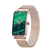 ZX19 1.45 inch HD Screen Bluetooth 5.0 IP68 Waterproof Women Smart Watch, Support Sleep Monitor / Menstrual Cycle Reminder / Heart Rate Monitor / Blood Oxygen Monitoring, Style: Milanese Strap(Gold) - Eurekaonline